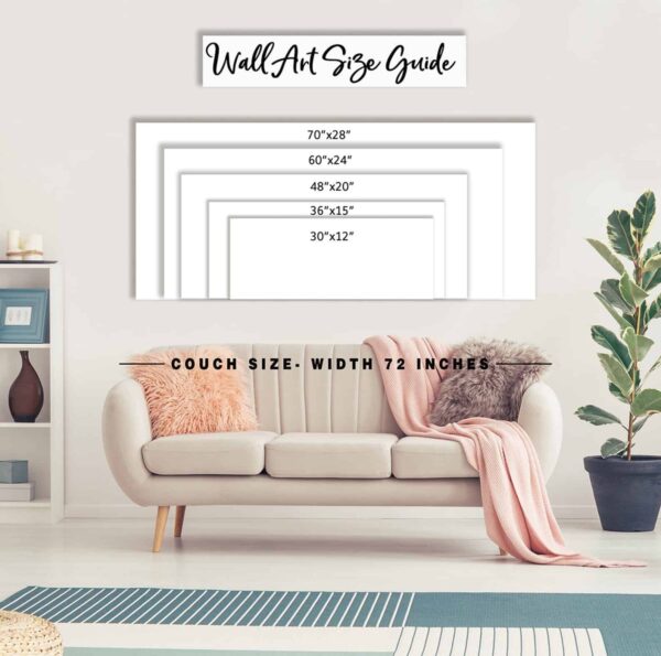ToeFishArt 60x24 Sizing Guide. Original, custom, personalized wall decor signs. Canvas, Wood or Metal. Rustic modern farmhouse, cottagecore, vintage, retro, industrial, Americana, primitive, country, coastal, minimalist.